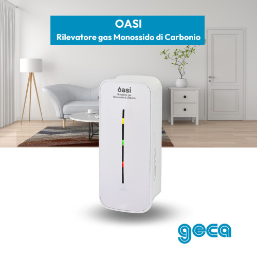 Rilevatore monossido di carbonio portatile Oasi: design italiano, sicurezza ovunque